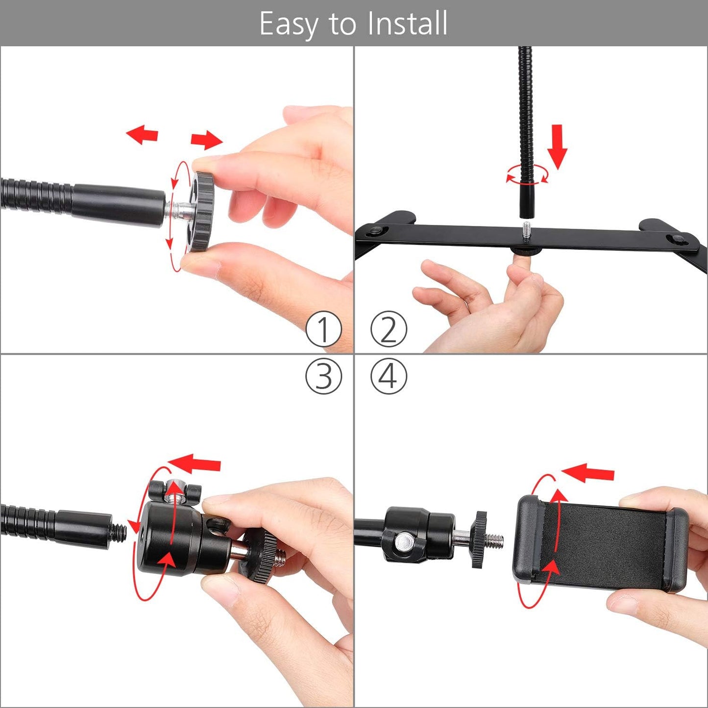Overhead Video Stand Phone Holder Articulating Arm Phone Mount Table Top ChromLives Scissor Boom Arm Articulating Phone Stand Tablet Phone Holder for Streaming Phone Baking Crafting