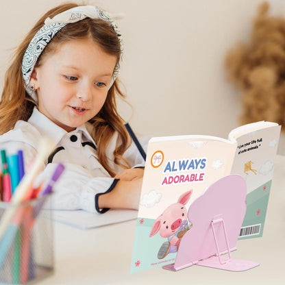 Honagu Book Stand Book Holder Metal Desk Book Stand for Reading Hands Free, Adjustable Textbooks Cookbook Documents Holder, Book Stand for Girls and Boys, Ideal Gift (Camping)