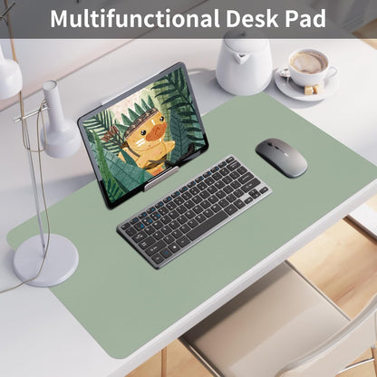 Bloss Leather Desk Pad and Keyboard Wrist Rest, Large Mouse Pad + Keyboard Pad+Mouse Wrist Support, Non-Slip Desk Mat Protector for Office, Home(31.5×15.7 Inches,Beige)