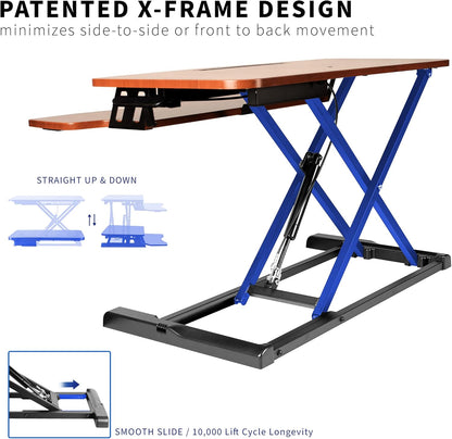 VIVO 26 inch Desk Converter, K Series, Height Adjustable Sit to Stand Riser, Dual Monitor and Laptop Workstation with Keyboard Tray, Black, DESK-V026KB