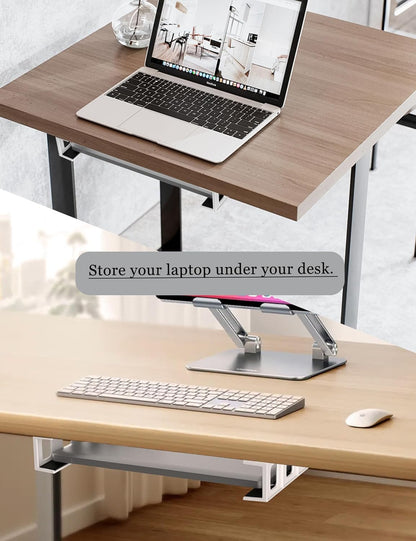 Under Desk Mount Holder or Wall Mount, Fit for Laptop, Keyboard, Routers, Modems, Cable Box, Network Switch and Devices Up to 40mm/1.57in Thick (Black)