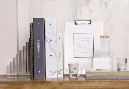 russell+hazel Acrylic Compartment Bloc, 12” x 4” x 1.5," 3 Moveable Dividers, 1 Count, 98141