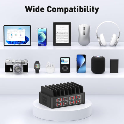 USB Charging Station, 150W 16 Port USB a Charging Station - Supports iPhone iPad Android Phones, Watches Game Consoles and Many Other Electronic Devices