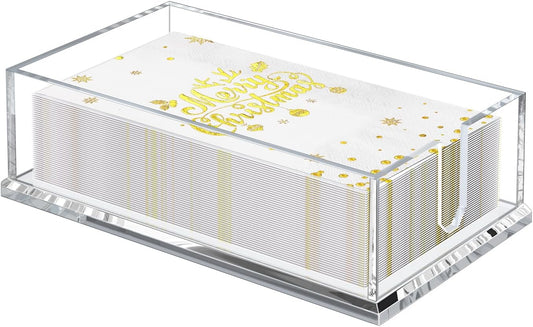 Transparent Acrylic Napkin Holder Clear Guest Paper Disposable Hand Towel Dispenser Tray Organizer For Table Home Kitchen Restaurant and Hotel Business