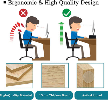 TEAMIX Wood Monitor Stand Riser-2 Pack, 2 Tier Adjustable Monitor Stand Dual Monitor Riser for 2 Monitors/Laptop/PC Black Computer Stand for Desk