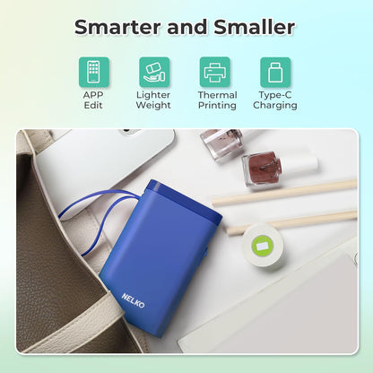 Nelko Label Maker Machine with Tape, P21 Bluetooth Label Printer, Wireless Mini Label Makers with Multiple Templates for School Office Home, White