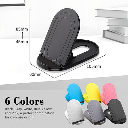 3 Pack Portable Cell Phone Stand Holder for Desk, Foldable Pocket-Sized Mount, Adjustable Multi Angle Stand for iPhone 16 15 14 13 Pro Max, 4-10”iPad Smartphone, Pink & Blue & Yellow