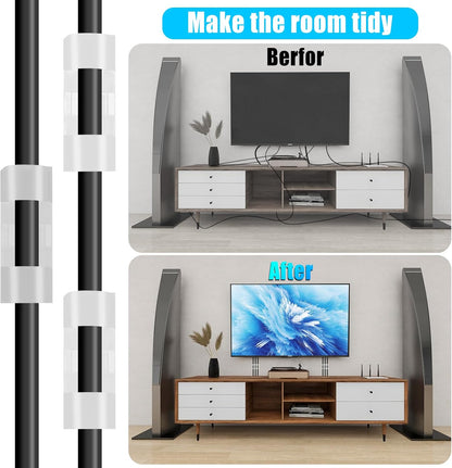 XHF 50pcs Medium Self Adhesive Cable Clips Clear,Wire Clips Cable Management Wire Organizer Cord Holder for Under Desk, Car, Wall, TV PC Ethernet Cable