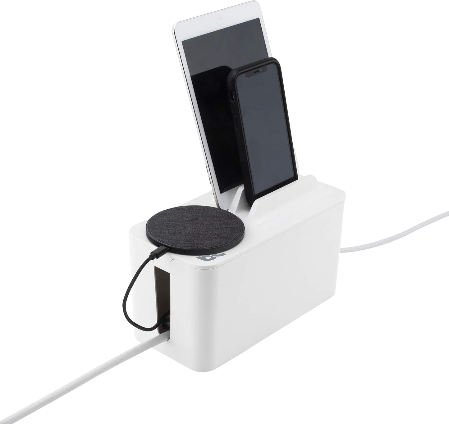 Bluelounge CableBox Mini Cable Management with Small Surge Protector, Black (CBM-BL)