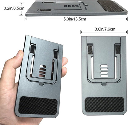 POQOD 2 Pack Cell Phone Stand, Foldable Phone Holder for Desk Compatible with Phone 15 14 13 12 11 Pro Xs Xs Max Xr X 8, Nintendo Switch, All Phones, Black & White