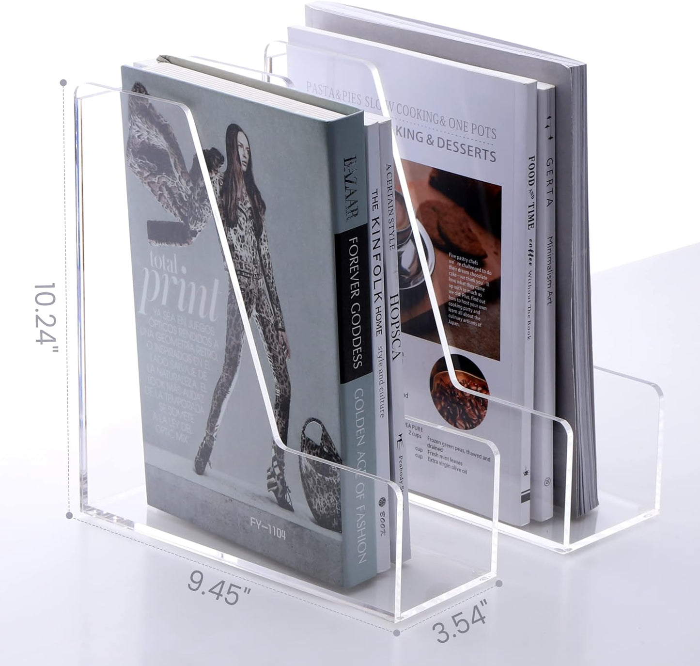 Magazine Holder, Clear Acrylic Magazine Rack, File Organizer for Office Desk, Book Organizer,-One-Piece-3 Vertical spaces,1 pack (B5)……