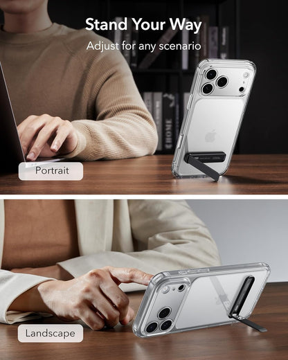 ESR Boost Phone Kickstand, Vertical and Horizontal Stand, Adjustable Angle, Compatible with iPhone Air 17 Pro Max, iPhone 17e/16/15/14/13/12, Samsung Galaxy S26/S25/S24/S23 Series, Google, Black