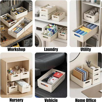 2 Pack Expandable Plastic Storage Boxes, Multi-Purpose Folding Organizer, Drawer Storage Divider For Bedroom, Kitchen And Snack Storage (s)