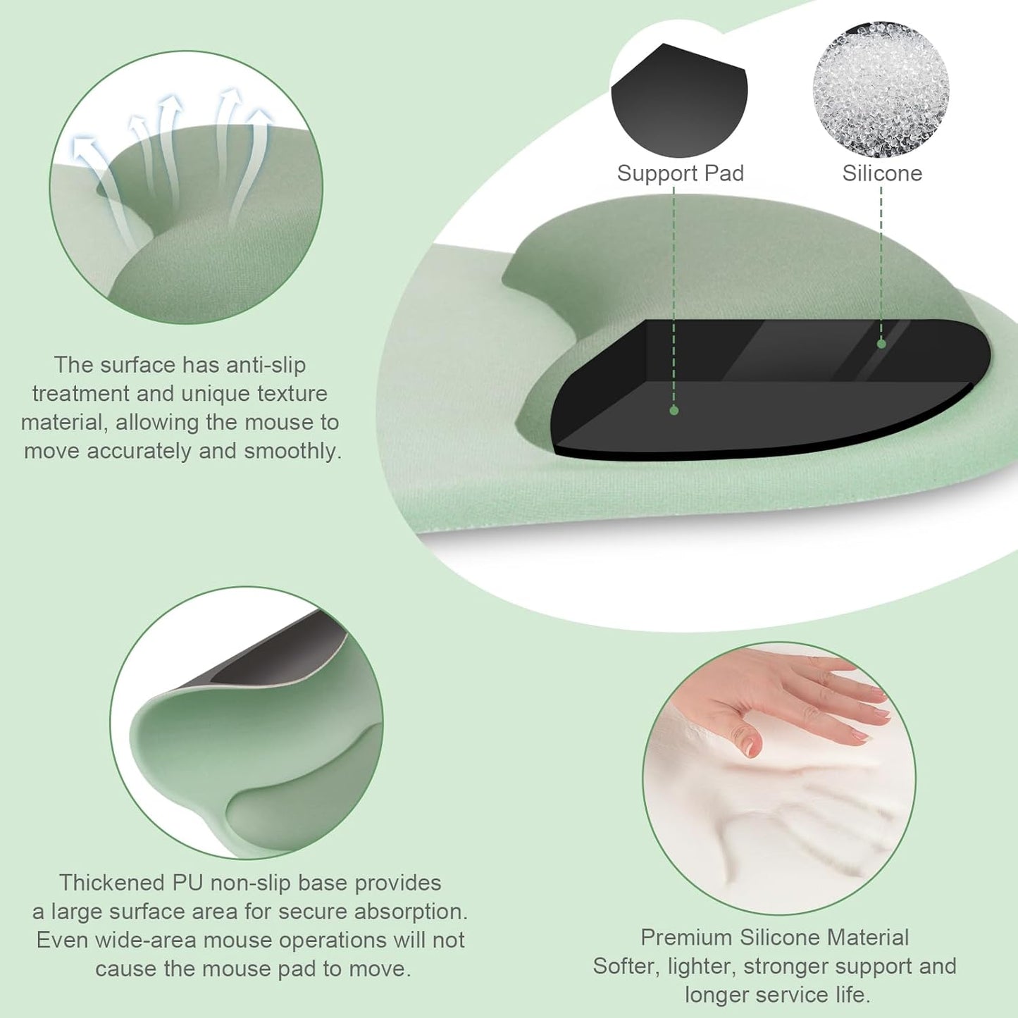 MOSISO Wrist Rest for Keyboard Mouse Pad Set, Large Gaming Deskpad&Circle Curved Mousepad&Keyboard Wrist Rest&Coaster, Ergonomic Non-Slip Mousepad&Easy Typing Pad with Silicone Lining, Apricot