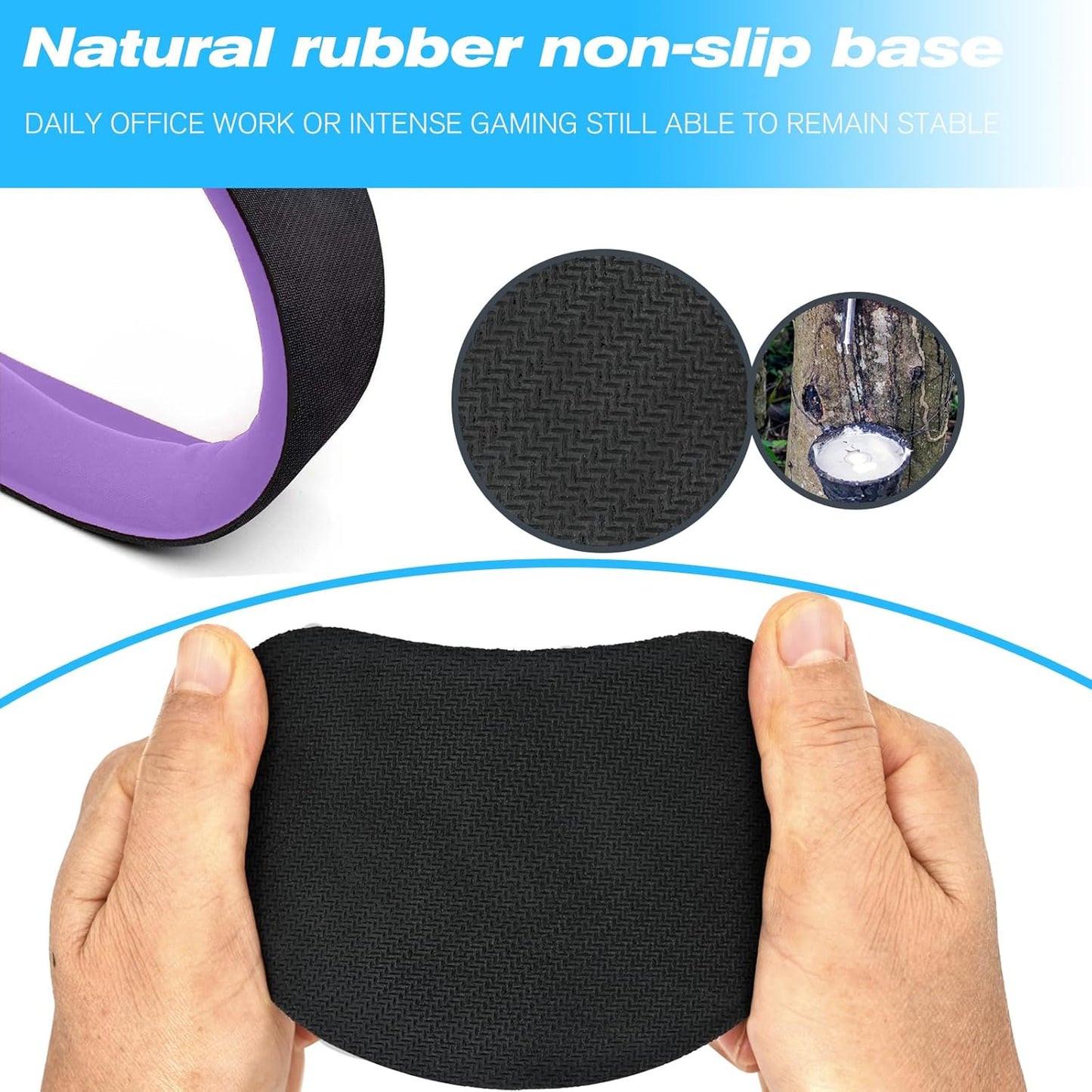 Keyboard Wrist Rest and Mouse Wrist Rest Set - Ergonomic Memory Foam Wrist Cushion - for Wrist Support on Computer, Laptop, Office, Playing Games, Typing Relieves Wrist Pain Black