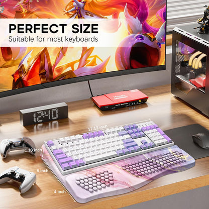 JIKIOU Keyboard Stand with Wrist Rest, Computer Keyboard Stand Pad with Non-Slip Base, Comfy Ergonomic Keyboard Riser Holder for Gaming Office Home 17.13x9.5 in Black
