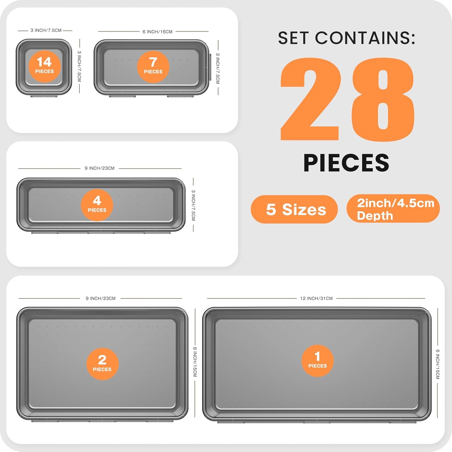 【Military Grade】A-LuGei Drawer Organizer, 【𝟱𝗦𝗶𝘇𝗲】 Makeup organizer, 【Holds 177 Items】 Bathroom Organizers and Storage, Organization and Storage, Desk Drawer Organizer for Bathroom Vanity
