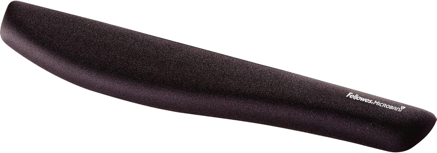 Fellowes PlushTouch Foam Keyboard Wrist Rest with MICROBAN - Black (9252101)