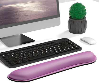 Dapesuom Enlarge Keyboard Wrist Rest, Cute Memory Foam Keyboard Wrist Cushion for Computer Desk Mats Support, Typing Pain Relief Ergonomic Mouse Pad Rests with Non-Slip Base for Gaming, Laptop, Purple