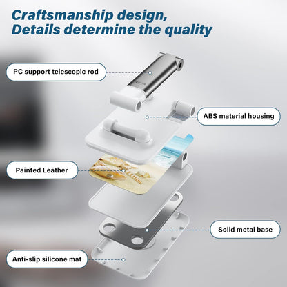 Desk Cell Phone Stand - Adjustable Angle-iPad Holder, Universal Compatible Phone Holder for Desk