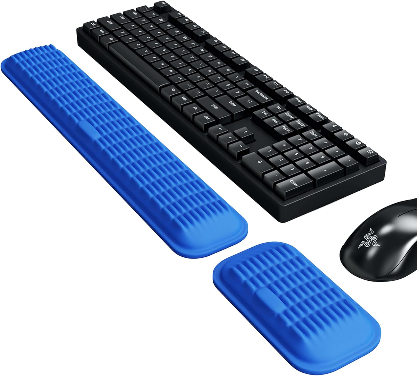 MEKASS Ergonomic Wrist Rest for Keyboard and Mouse, Soft Memory Foam Keyboard Wrist Rest Set with Non-Slip Silicone Base, Easy Typing, Pain Relief, Comfort for Office, Work, Gaming (Classic Black)