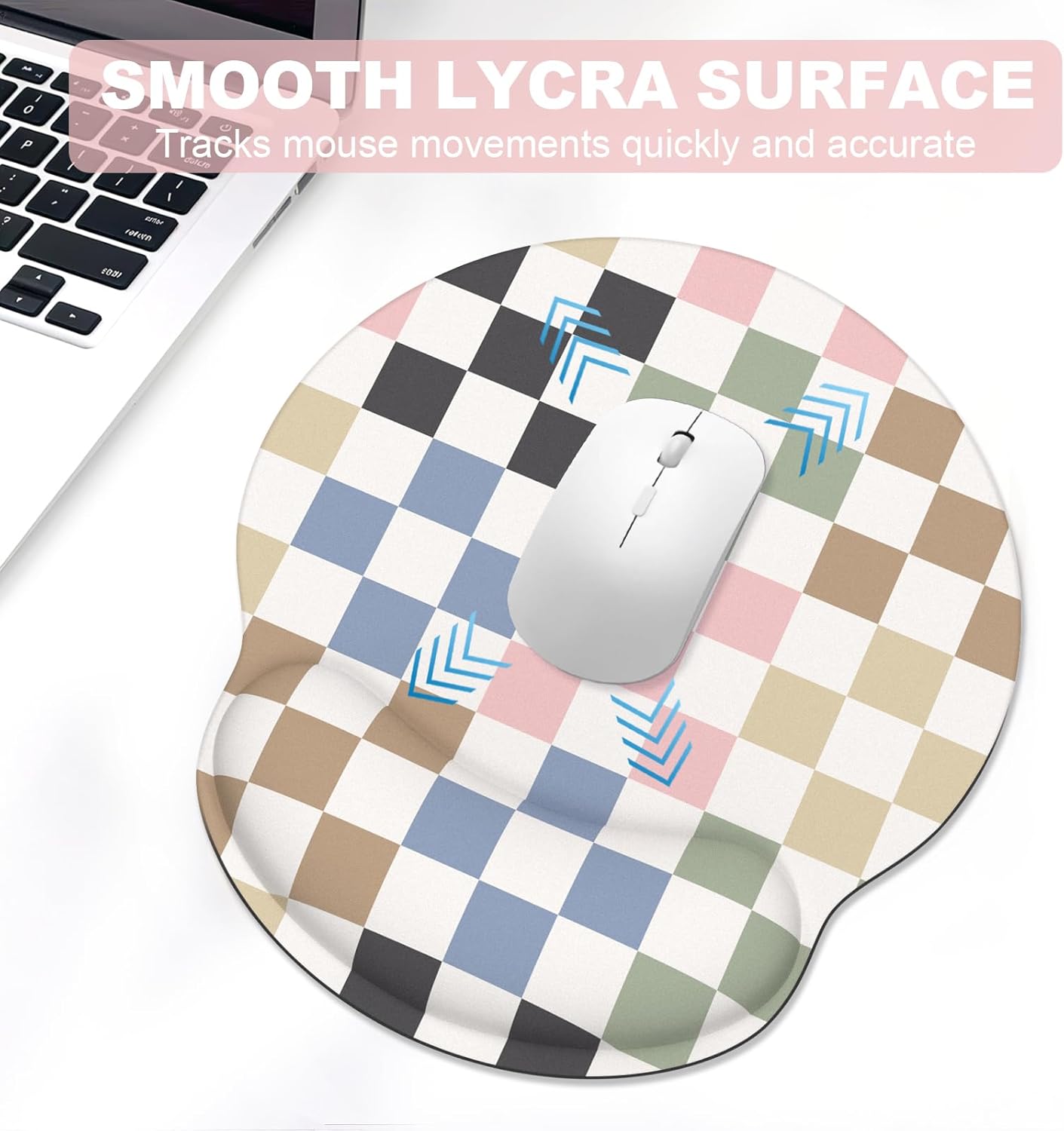 Ergonomic Mouse Pad with Wrist Rest and Keyboard Wrist Rest, Memory Foam Wrist Rest for Computer Keyboard, Easy Typing, Pain Relief, Mouse Pad Wrist Support for Gaming,Office, Laptop, Black Flower