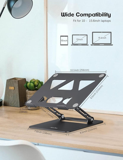 Aoviho Adjustable Laptop Stand for Desk,Portable Laptop Stand Holder and Riser,Foldable Aluminum Notebook Computer Stands for MacBook Air Pro HP Lenovo Dell Samsung Chromebook, 10-15.6 inch, Purple