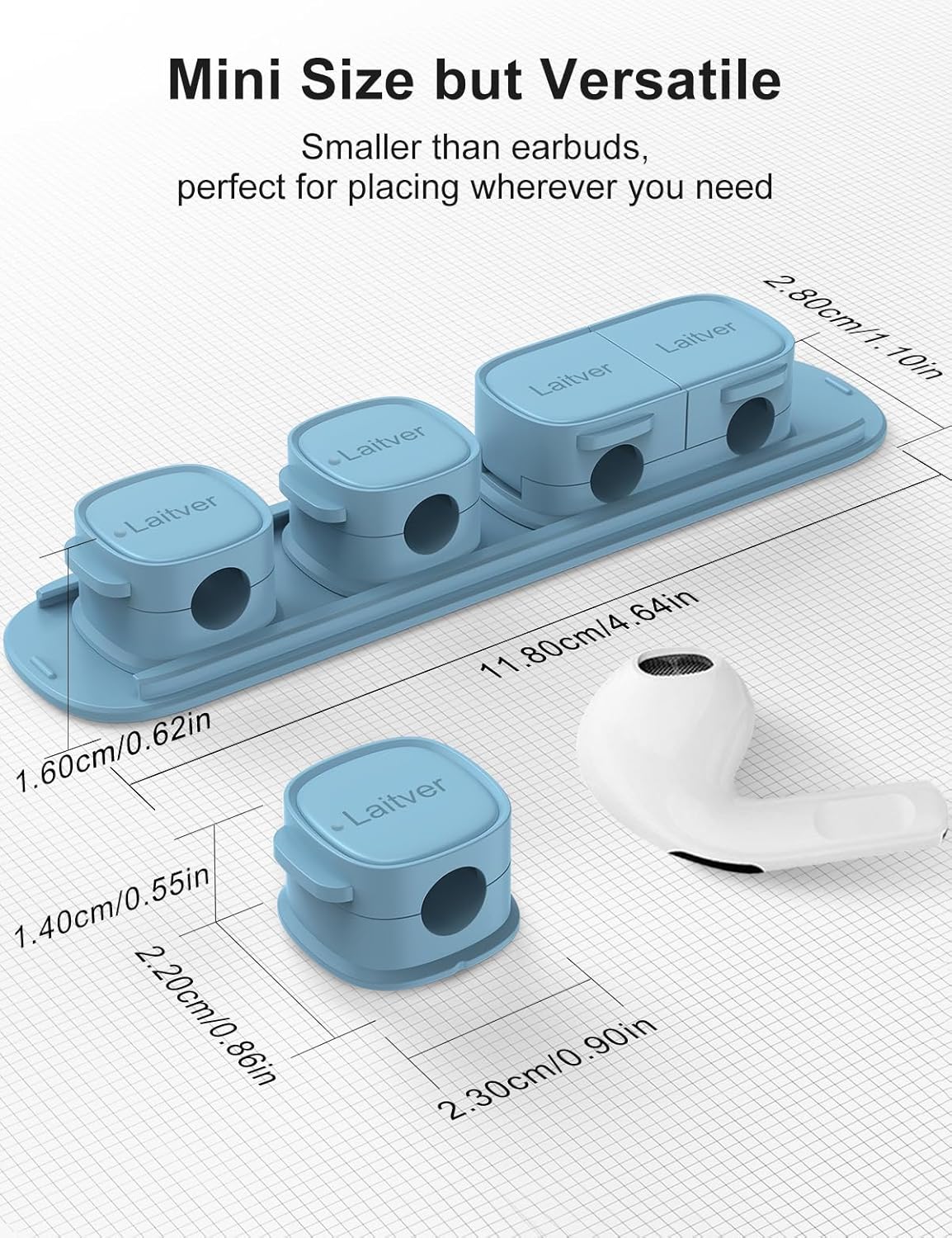 6 Pack Magnetic Cable Clips [1s Open/Lock], Laitver Cord Organizer Holder Strong Adhesive Desk Cable Management- Organize Charging Cords Neatly for Home, Office, Car,Desk, Nightstand