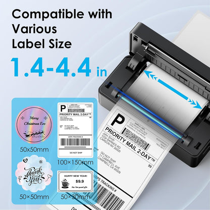 KNAON Shipping Thermal Label Printer, 4x6 Portable Label Printer, Bluetooth Label Maker for Small Business, Support iPhone,Android,Windows,Mac,Chromebook,Works with USPS, Etsy,Shopify&More, Black