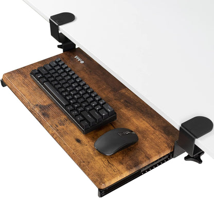 VIVO Large Clamp-on Computer Keyboard and Mouse Under Desk Slider Tray, 27 x 11 inch Pull Out Platform Drawer, White, MOUNT-KB05W