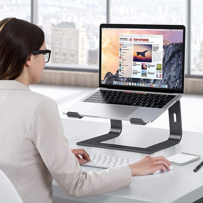 OMOTON Laptop Stand, Detachable Laptop Mount, Aluminum Laptop Holder Stand for Desk, Compatible with MacBook Air/Pro, Dell, HP All Laptops (11-16 inch), Silver