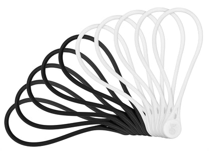Cable Matters 10-Pack Ultra Strong Silicone Magnetic Cable Ties, Magnetic Cord Ties/ZipTies/Cord Organizer, Black and White