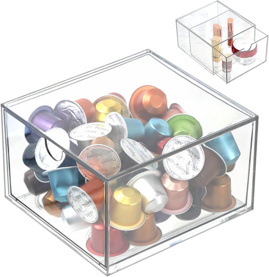 Acrylic Makeup Organizer, 10 Drawers Clear Storage Organizer Desktop Stackable Storage Drawers, Plastic Organizer Bins for Makeup, Stationery, Cosmetics, Vanity, Bathroom,Cabinet,Pantry Office Desk
