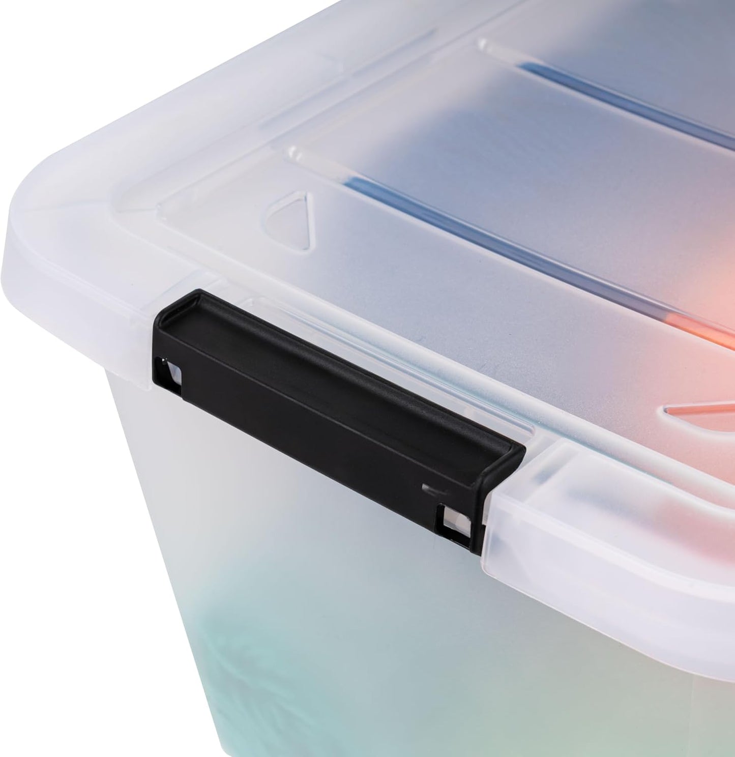 IRIS USA 18 QT Clear Storage Organizer with Removable Dividers, Stackable Plastic Storage Box with Lid, Modular Container for Crafts, Tools, Office & Pantry Organization