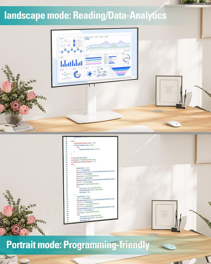 MOUNT PRO Single Monitor Stand Fits Max 32 inch Screen, Free-Standing Computer Desk Stand, Display Mount with Height Adjustable, Swivel, Tilt, Rotation, VESA Monitor Stand 100x100