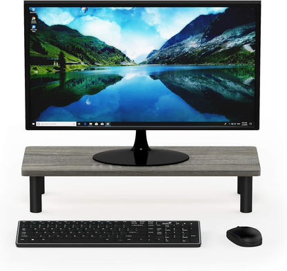 Furinno Turn-N-Tube Corner Monitor Riser Stand with Stainless Steel Tubes, Americano