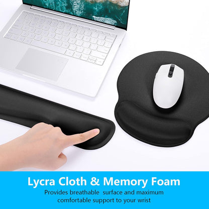Dapesuom Keyboard Wrist Rest and Mouse Pad with Wrist Support, Cute Memory Foam Cushion for Keyboard and Mouse Set, Ergonomic Desktop Pad Rests with Non Slip Base for Easy Typing & Pain Relief, Pink