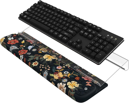 HAOCOO Ergonomic Keyboard Rest Wrist Pad,Comfortable Keyboard Wrist Rest Holder, 3-Level Height Adjustment Acrylic Keyboard Stand, Easy Typing Desk Accessories, Aesthetic Keyboard Riser for Desk