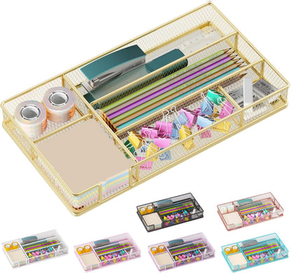 Desk Drawer Organizer Tray, Office Drawer Organizer, Workspace Organizers, Suitable for Tools, Pencils, Office Supplies Storage (Black)