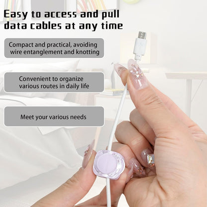 Magnetic Cable Organizer Set, 8 Pcs Easy Adhesion Desk & Wall Mount Holders for Mobile Phones and USB Cables, Perfect for Office, Kitchen, Car, and Bedside Use (Purple)