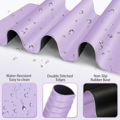 Desk Mat, Large Gaming Mouse Pad with Wrist Rest, 4in1 XXL Mousepad+Keyboard Wrist Rest+Mouse Pad Wrist Support+Cup Coaster Set Ergonomic Floral Computer Desk Arm Wrist for Decor Home Office Women