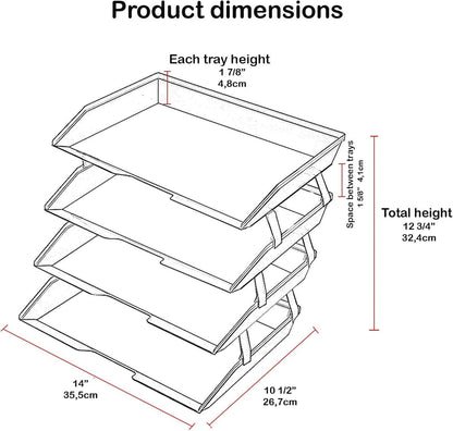 Acrimet 3 Tier Paper Letter Tray Side Load Letter Size, Office Desk File Document Organizer Plastic (Clear Crystal Color)