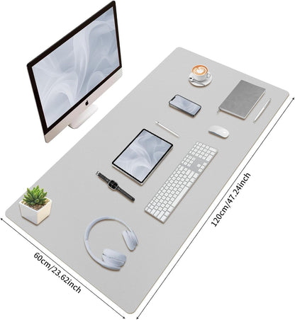 Bloss Leather Desk Pad and Keyboard Wrist Rest, Large Mouse Pad + Keyboard Pad+Mouse Wrist Support, Non-Slip Desk Mat Protector for Office, Home(31.5×15.7 Inches,Beige)