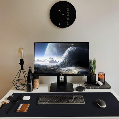 Bloss Leather Desk Pad and Keyboard Wrist Rest, Large Mouse Pad + Keyboard Pad+Mouse Wrist Support, Non-Slip Desk Mat Protector for Office, Home(31.5×15.7 Inches,Beige)