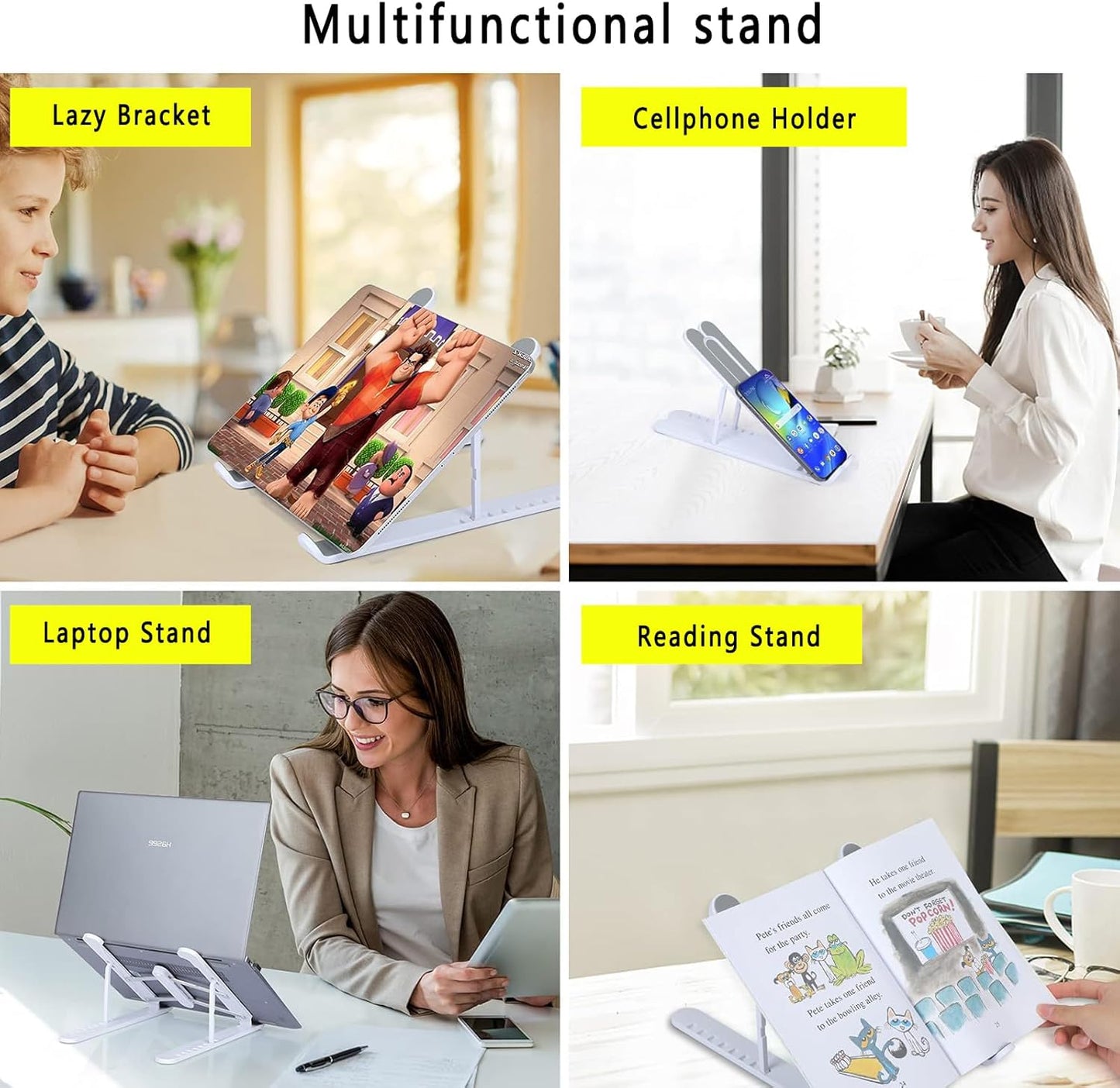 T Legend Aluminum Laptop Stand for Desk, Arae Adjustable Ergonomic Portable Holder, Foldable Computer Stand 6 Angles Anti-Slip Laptop Riser Compatible with 9-15.6 inch Laptops (Aluminum Silver)