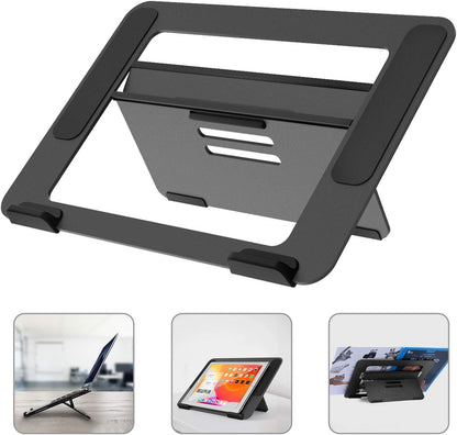 Avantree YS104 – Adjustable Aluminum Laptop Cooling Stand for Desk, Portable Holder for iPad, Tablet & Book, Foldable Ergonomic Riser Compatible with 9.7–16” Laptops including MacBook, Dell, HP & More