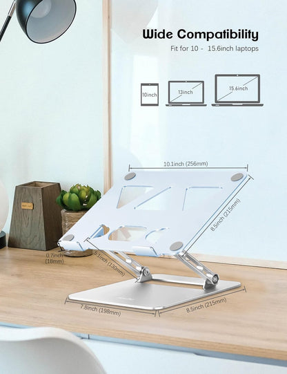 Aoviho Adjustable Laptop Stand for Desk,Portable Laptop Stand Holder and Riser,Foldable Aluminum Notebook Computer Stands for MacBook Air Pro HP Lenovo Dell Samsung Chromebook, 10-15.6 inch, Purple