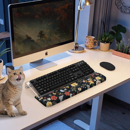 HAOCOO Ergonomic Keyboard Rest Wrist Pad,Comfortable Keyboard Wrist Rest Holder, 3-Level Height Adjustment Acrylic Keyboard Stand, Easy Typing Desk Accessories, Aesthetic Keyboard Riser for Desk