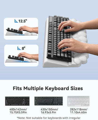 Laborio Cloud Wrist Rest for Keyboard and Mouse for Desktop, PU Leather Cloud Computer Keyboard Stand with Mouse Pad, Key Board Wrist Support Riser, Angle Adjustable Arm Rest(Black)