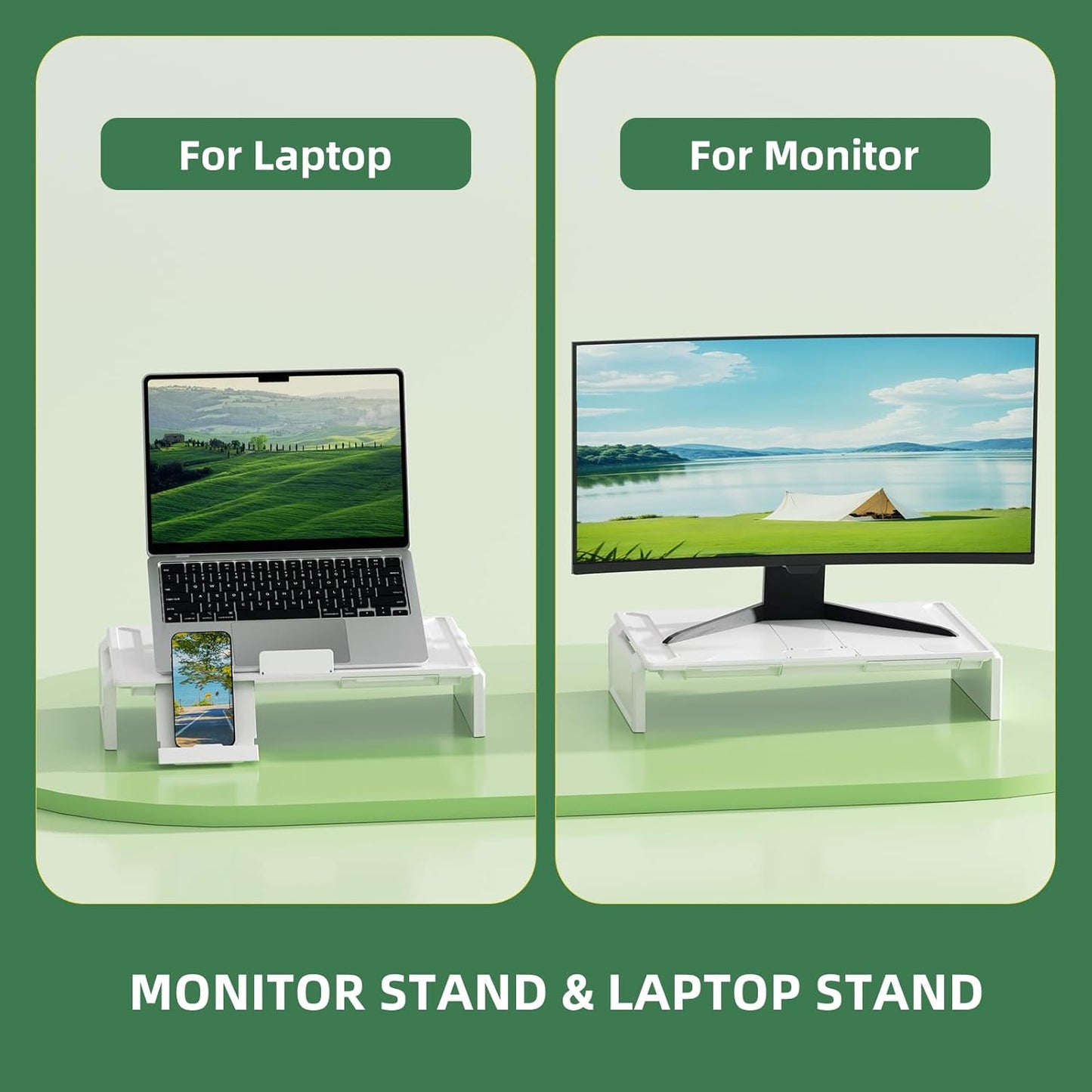 Heymaster Ergonomic Monitor Stand Riser, Laptop Stand Foldable Muti-Angle Adjustable Portable Foldable Stand with Heat-Vent Compatible with MacBook, Air, Pro, Surface Laptop (9-17 inches) (Black)